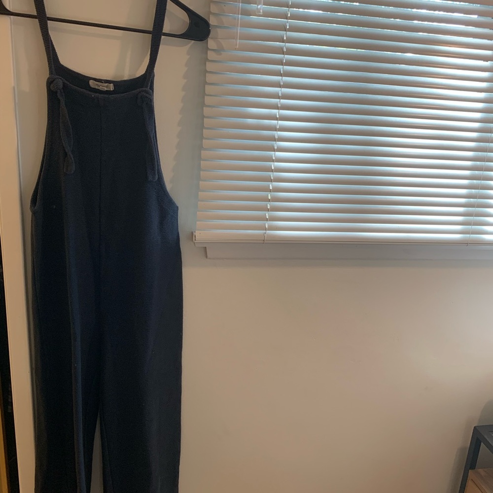Madewell Texture & Thread Tie Strap Overalls Ivory